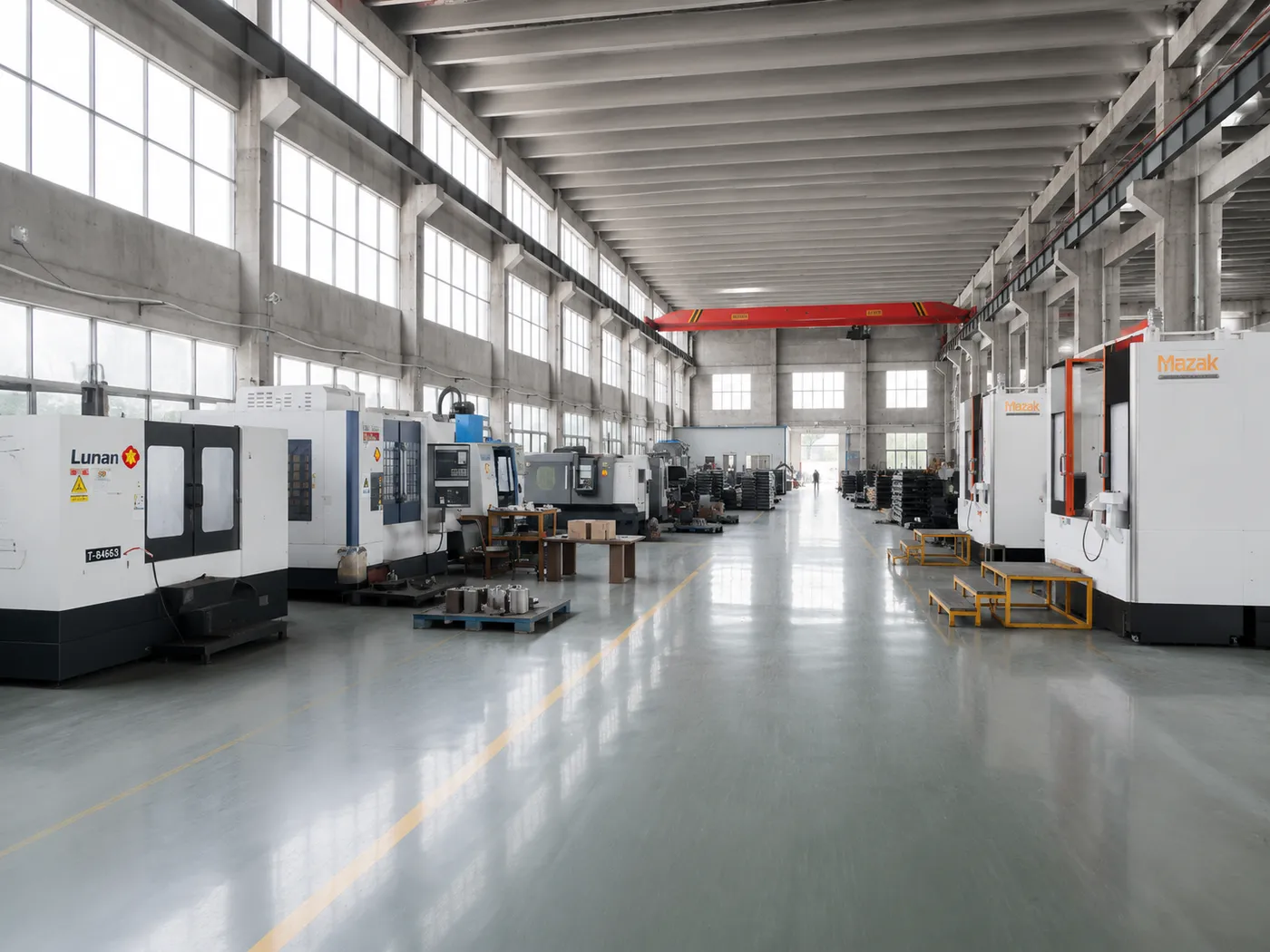 CNC machining center processing press components